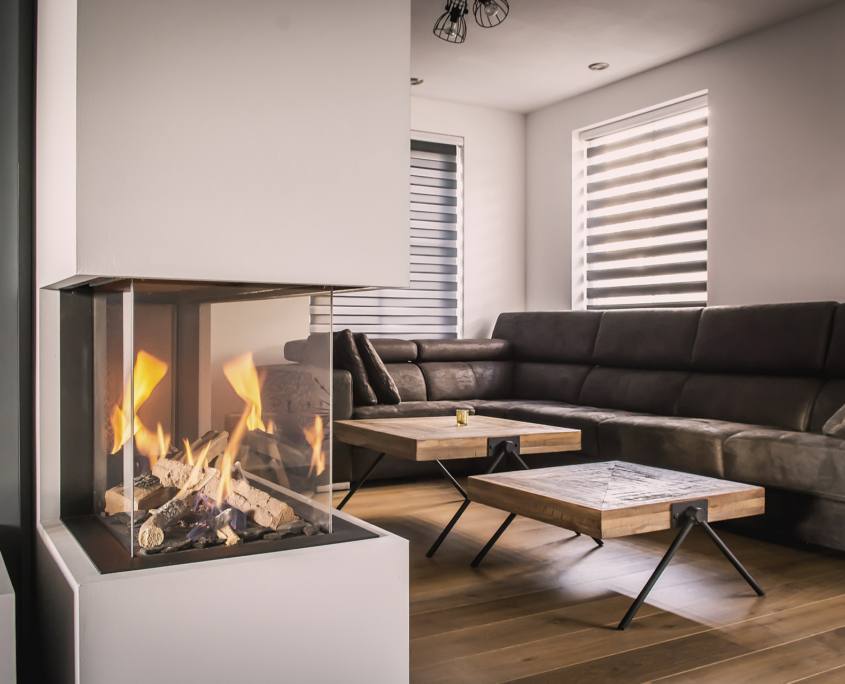Roomdivider gashaard met schuifdeurwand