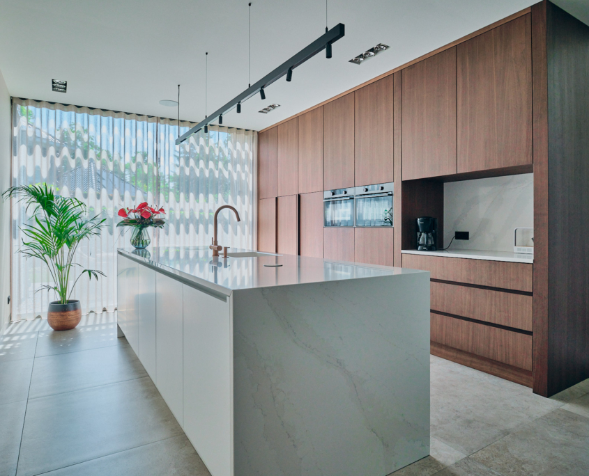 Noten fineer keuken